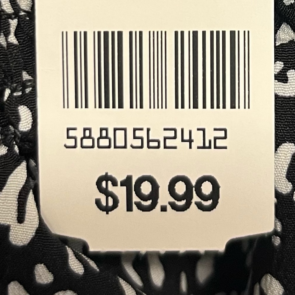 NWT Black w/ White Spots Shirred Dress - Peachy Sunset - Picture 8 of 9